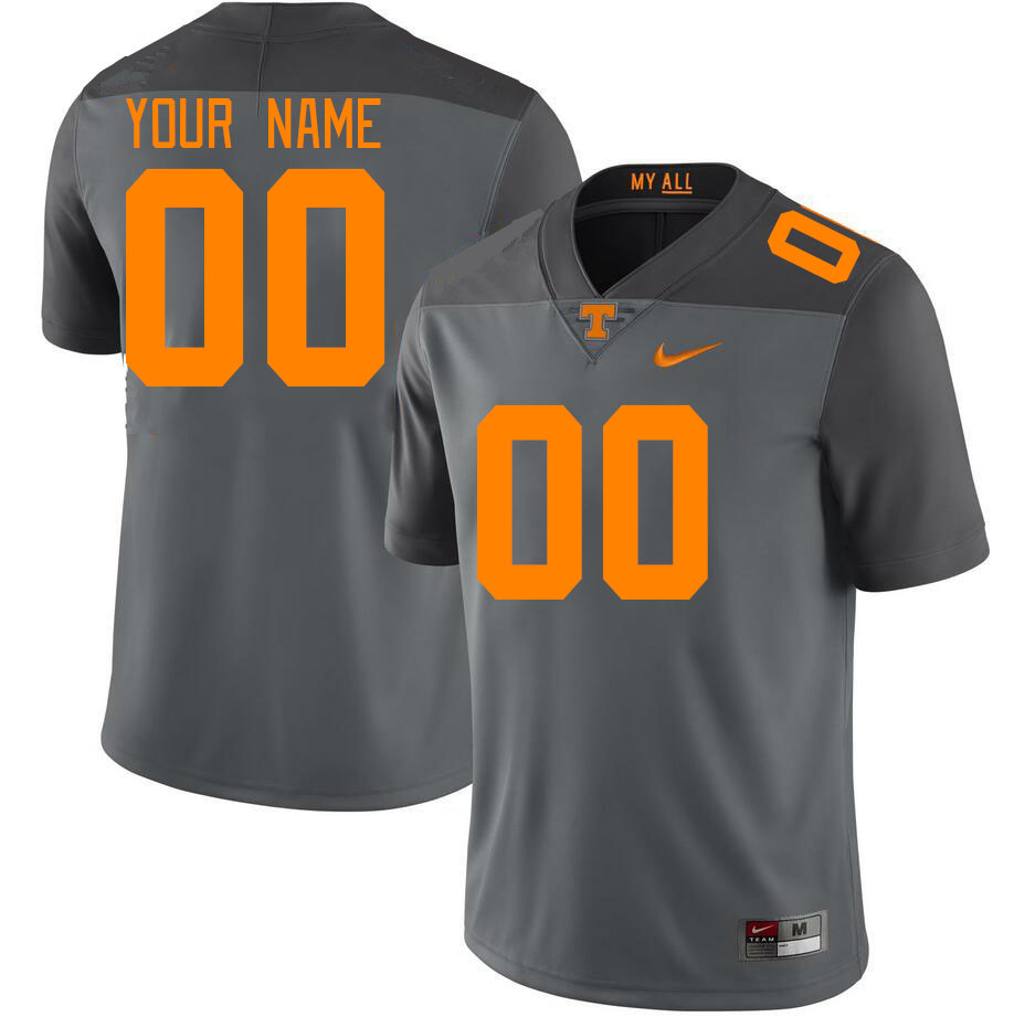 Custom Tennessee Volunteers Name And Number College Football Jerseys Stitched-Gray
